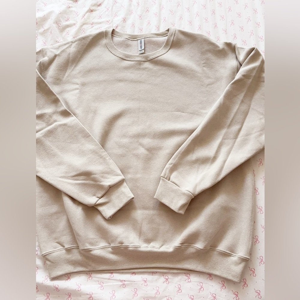 Oatmeal Sandstone Crewneck Pullover Sweater Size L